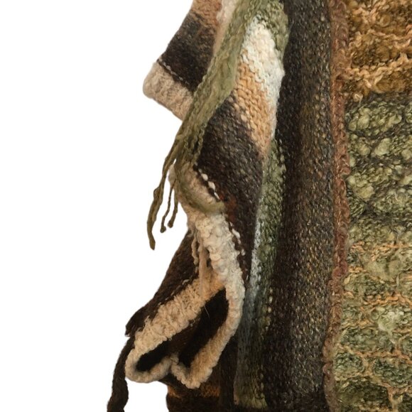 Answers By Riddles Sweater Large Vintage 70s Shaggy Chunky Knit  Boho Baja Hippy - Picture 4 of 8